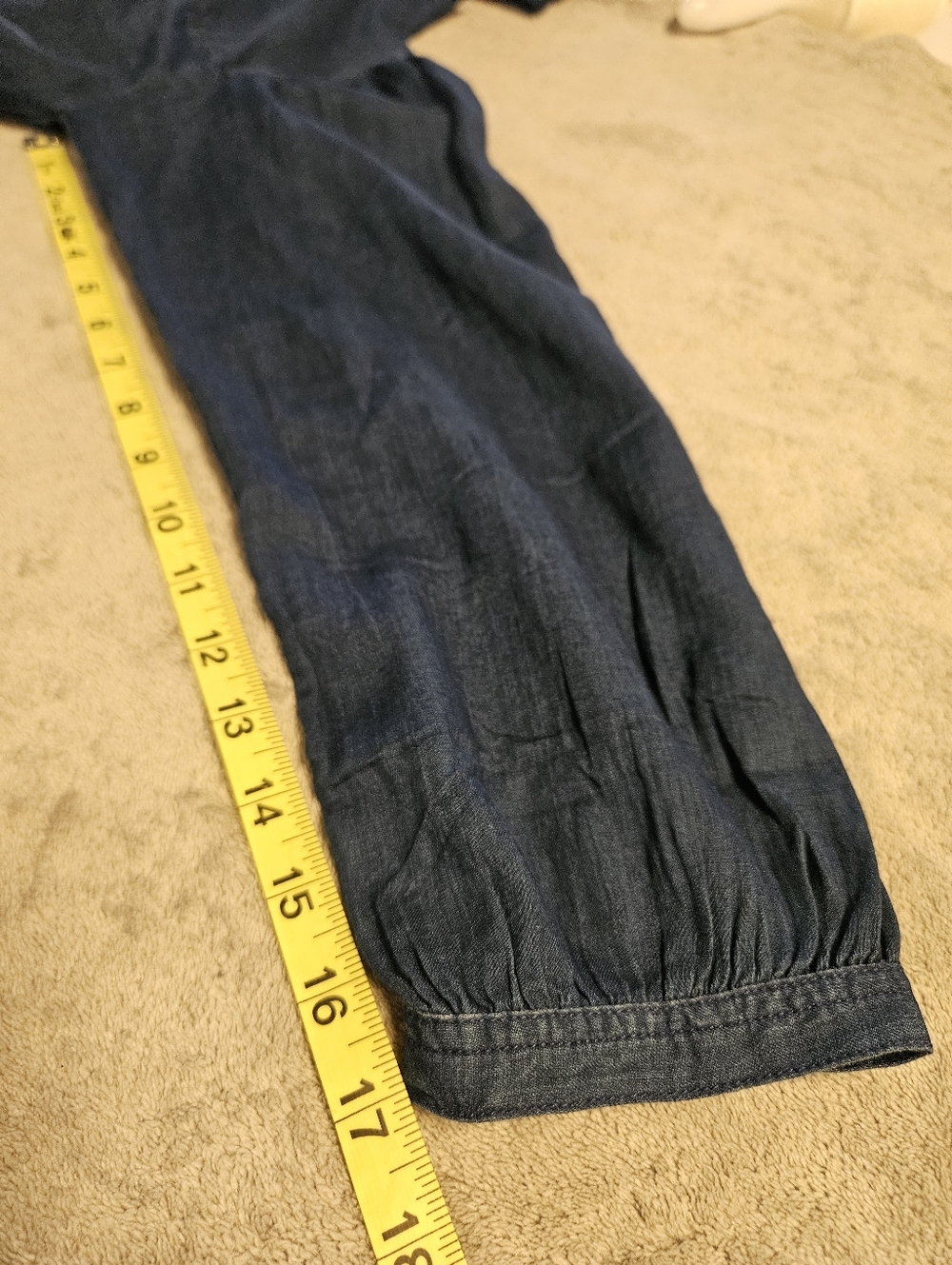 J Crew Denim Chambray Long Sleeve Lightweight Popover Shirt Size 8 - Picture 10 of 11